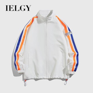 IELGY เสื้อแจ็กเก็ตลําลอง คอปกตั้ง ลายทาง อินเทรนด์ สําหรับผู้ชาย