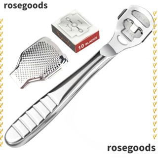 Rosegoods1 เครื่องโกนหนวดเท้า สเตนเลส กําจัดผิวที่แข็ง ทนทาน สําหรับผู้ชาย และผู้หญิง