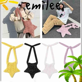 EMILEE กระเป๋าถือ กระเป๋าสะพายไหล่ แบบพกพา ลายดาว DIY