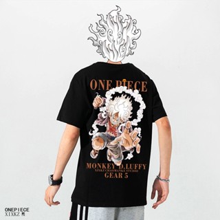 เสื้อยืดลําลอง ผ้าฝ้าย แขนสั้น คอกลม พิมพ์ลาย ONE PIECE LUFFY Nika the Sun God สไตล์ฮิปฮอป สําหรับผู้ชาย และผู้หญิง 2023