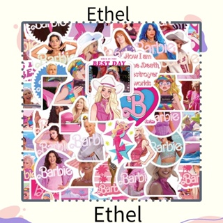 Ethel1 สติกเกอร์ ลายการ์ตูนบาร์บี้ กราฟฟิตี้ สีชมพู กันน้ํา สําหรับตกแต่งขวดเครื่องดื่ม รถยนต์