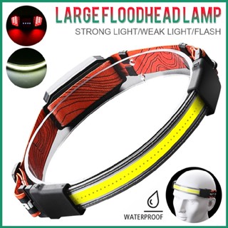 Head Torch LED COB Headlamp Waterproof Strip Work Light Rechargeable Headlight