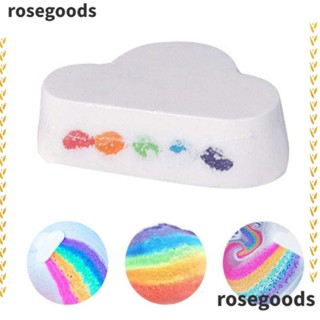 Rosegoods1 บาธบอมบ์ รูปก้อนเมฆ สายรุ้ง ทําความสะอาดง่าย ให้ความชุ่มชื้น สําหรับอาบน้ํา