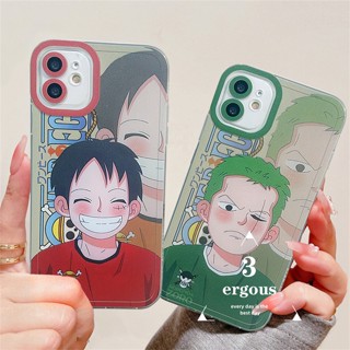 เคสโทรศัพท์มือถือแบบนิ่ม ลายการ์ตูนวันพีซ ลูฟี่ โซโร่ สําหรับ iPhone 14 13 12 11 Pro Max SE2020 X XR Xs Max 7 8 6 6s Plus