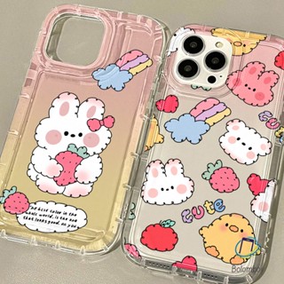 คู่เคสโทรศัพท์โปร่งใสสำหรับ Iphone 11 XR 7Plus 12 13 14 Pro Max 8 Plus X XS กระต่าย ล้างเปลือกกันกระแทกแบบอ่อน