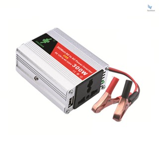 {fash} อะแดปเตอร์แปลงไฟอินเวอร์เตอร์ แบบพกพา DC12Volt เป็น AC220Volt Transformer 300W USB สําหรับรถยนต์