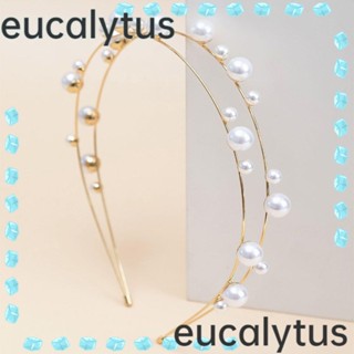 Eucalytus1 ที่คาดผม ประดับไข่มุก พลอยเทียม แวววาว สําหรับเจ้าสาว งานแต่งงาน