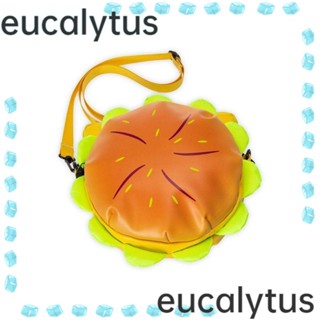 Eucalytus1 กระเป๋าสะพายไหล่ หนัง Pu ทรงแฮมเบอร์เกอร์ ความจุขนาดใหญ่ สไตล์เรโทร สําหรับผู้หญิง