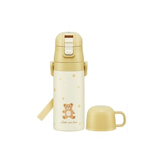 Skater Childrens Water Tubes 2WAY Straight Drink Cup Type Little Bear Bear Beige 350ml (when drinking directly from a cup) 420ml (when drinking directly from a cup) Stainless Steel Kids Small Capacity Girls SKDC3