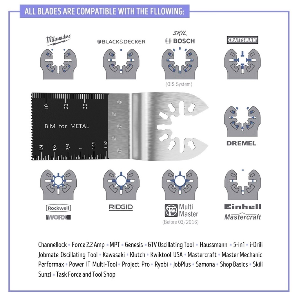 ใบเลื่อยสั่น 10 20 34 45 65 88 มม. อุปกรณ์เสริม สําหรับไม้ โลหะ PVC 1 ชิ้น - รูปที่ 5