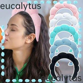 Eucalytus1 ที่คาดผมฟองน้ําถัก สีพื้น เครื่องประดับผม ที่คาดผม แบบบิดเกลียว ที่คาดผมแต่งหน้า ที่คาดผมถัก