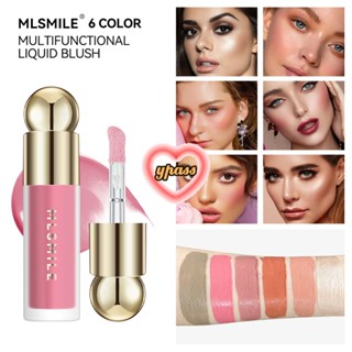 CYREAL CYREAL Mlsmile Nude Tone Blush Liquid Blush,อายแชโดว์,เนื้อกำมะหยี่ครีม,นุ่ม,สีสวย,ติดทนนาน,กันน้ำ,บลัชออนของเหลวกำมะหยี่