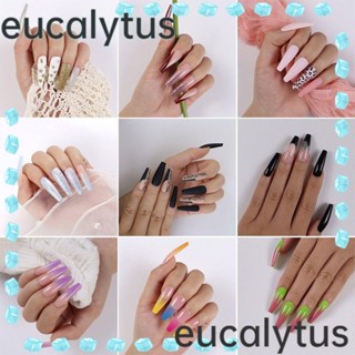 Eucalytus1 เล็บปลอม ประดับเลื่อม ถอดออกได้ สําหรับตกแต่งเล็บ 24 ชิ้น