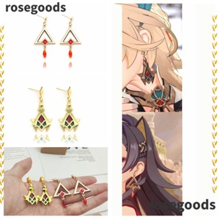 Rosegoods1 ต่างหู ทรงสามเหลี่ยม จี้รูปการ์ตูนอนิเมะ เครื่องประดับ สําหรับของขวัญคอสเพลย์