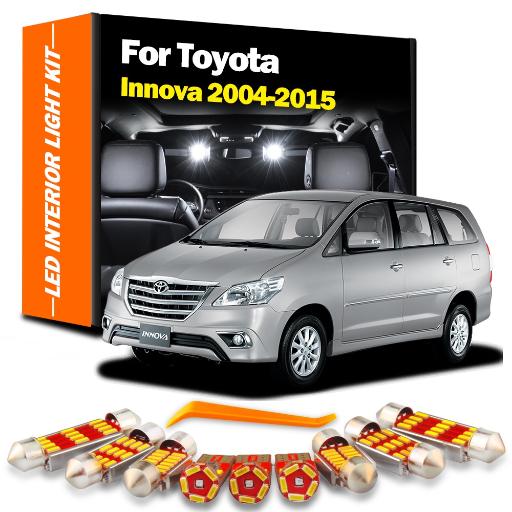 ชุดไฟ LED ติดป้ายทะเบียนรถยนต์ สําหรับ Toyota Innova Kijang Innova 2004 2005 2006 2007 2008 2009 2010 2011 2012 2013 2014 2015 10 ชิ้น