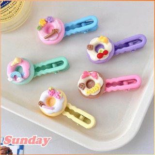 Fun Donut Cream Cake Hairpin Cute Duckbill Clip Hair Accessories -FE