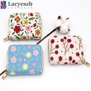 Lacyeszb กระเป๋าสตางค์ หนัง PU ลายดอกไม้ หลายชั้น ใส่โทรศัพท์ได้ ของขวัญวันเกิด สําหรับผู้หญิง