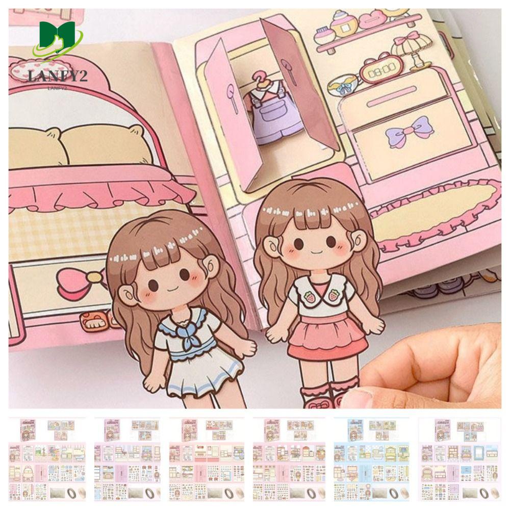 Alanfy หนังสือสติกเกอร์ ลายการ์ตูนอนิเมะ Dodo Book Kawaii เสียงเงียบ สําหรับเด็ก