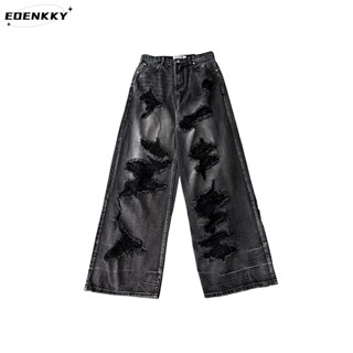 EOENKKY กางเกงขายาว กางเกงยีสน์ผู้หญิง ทรงหลวม ๆ ตรง Retro Hip Hop Pants 2023 NEW Style  รุ่นใหม่ สไตล์เกาหลี สวยงาม ins A97L3PU 36Z230909