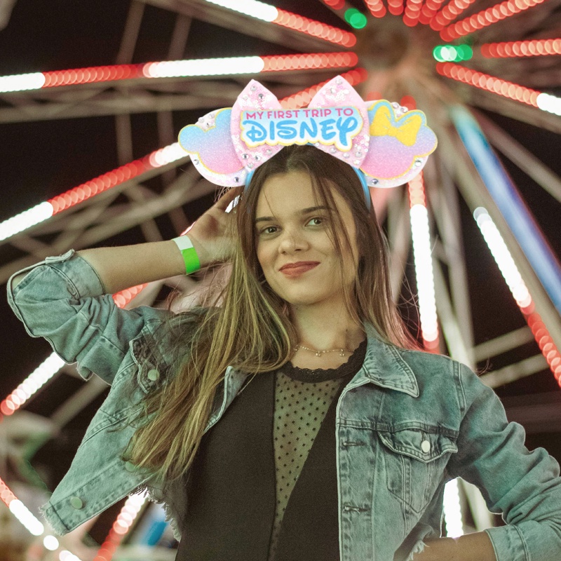 Disney ที่คาดผมหูมิกกี้ ประดับเลื่อม โบว์ ปราสาท เทศกาล ปาร์ตี้ คอสเพลย์ DIY สําหรับเด็กผู้หญิง - รูปที่ 4