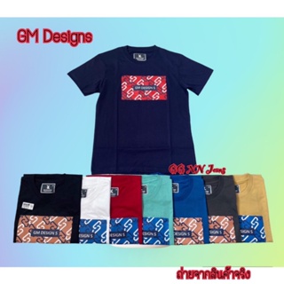 เสื้อยืดผ้าฝ้ายพิมพ์ลายขายดี เสื้อยืดแขนสั้นผู้ชาย สกรีน G M DESIGNS ผ้า cotton เสื้อยืดสีพื้น เสื้อยืดคอกลมผู้ชาย เสื้อ