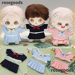 Rosegoods1 ชุดเดรสเสื้อยืดลําลอง ผ้าฝ้าย 20 ซม. คุณภาพสูง สําหรับตุ๊กตา 20 ซม.