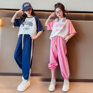ชุดเสื้อผ้ากีฬา แบบบาง แฟชั่นฤดูร้อน สําหรับเด็กผู้หญิง 2023
