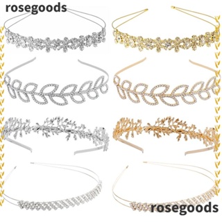 Rosegoods1 ที่คาดผม ที่คาดผม พลอยเทียม มุก มงกุฏ ดอกไม้ ใบไม้ หวี กิ๊บเจ้าสาว หวีผม