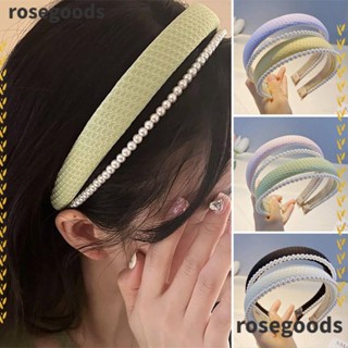 Rosegoods1 ที่คาดผมฟองน้ําถัก สองชั้น กันลื่น สําหรับล้างหน้า แต่งหน้า