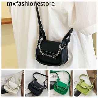 Mxfashione กระเป๋าสะพายไหล่ กระเป๋าถือ หนัง Pu แต่งสายโซ่คล้อง สไตล์เกาหลี สําหรับสตรี