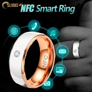 Sukaa NFC แหวนนิ้วอัจฉริยะ สเตนเลส อเนกประสงค์ สร้างสรรค์ กันน้ํา สวมใส่ได้ เชื่อมต่อ NFC แหวนนิ้ว สําหรับผู้ชาย โทรศัพท์ Android