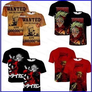 Yt1 Trigun Stampede เสื้อยืดแขนสั้น คอสเพลย์ ลาย Trigun Vash The Stampede 3D พลัสไซซ์ TY1