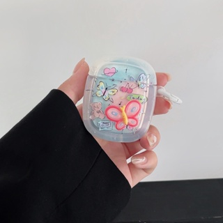 เคสหูฟังบลูทูธ ลายผีเสื้อ 3D สีชมพู สําหรับ Airpods 1 2 Pro 3 Generation Pro2