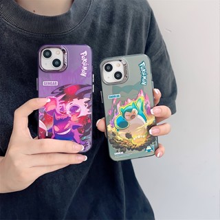 เคสแข็ง เคสไอโฟน iPhone 14 Pro Max iPhone 13 Pro Max iPhone 12 Pro Max iPhone 11 Cute Cartoon โปเกมอน Pokemon Gengar เก็นการ์ &amp; Snorlax สนอร์แลกซ์ Electroplating Design Protective Hard Case