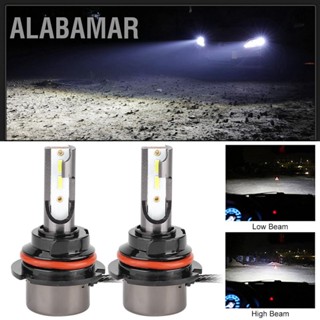 ALABAMAR 2pcs 9007 60W 6000K Bright White Mini LED ไฟหน้าหลอดไฟอัตโนมัติ L8