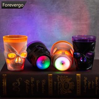 Forevergo โคมไฟ LED รูปหัวกะโหลก เรืองแสง สําหรับตกแต่งปาร์ตี้ฮาโลวีน Q2X7