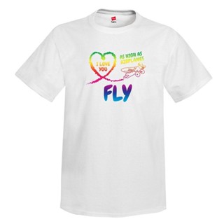 เสื้อยืด พิมพ์ลายเครื่องบิน I Love You Aviation               