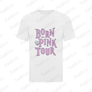 เสื้อยืดลําลอง ผ้าฝ้าย แขนสั้น คอกลม พิมพ์ลาย Kpop Blackpink LISA JENNIE ROSE JISOO BORN PINK World Tour สไตล์ฮิปฮอป สําหรับผู้ชาย และผู้หญิง 2023