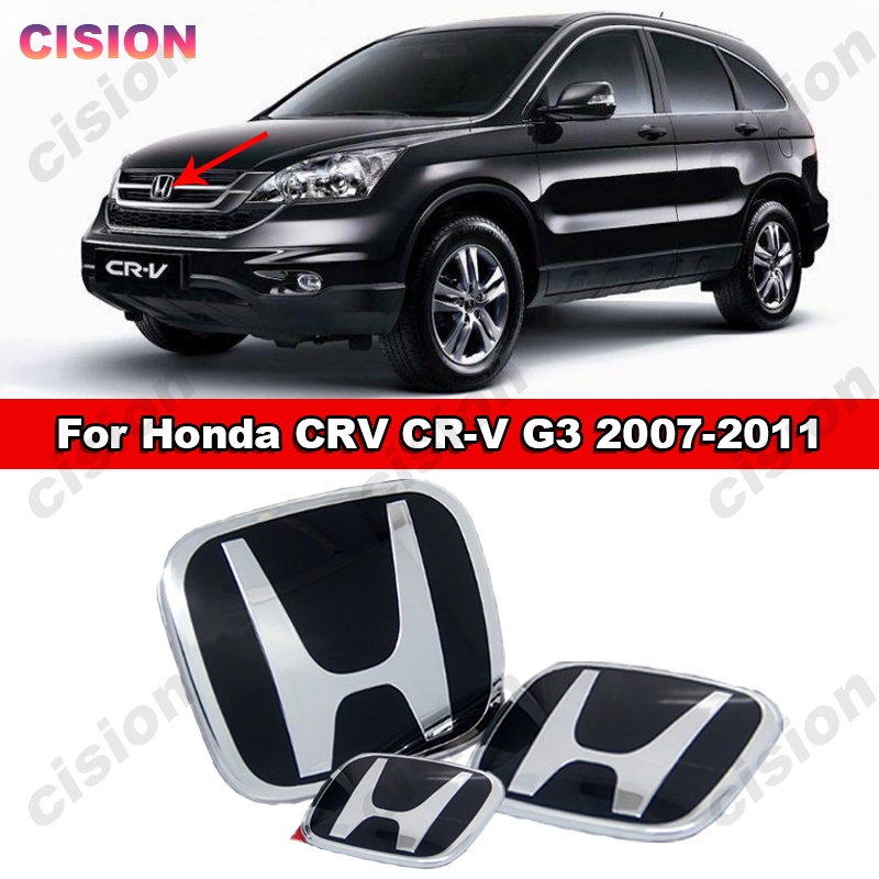 กรอบอะคริลิค รูปโลโก้ 3D สีดํา สําหรับ Honda CRV CR-V 2007-2011 G3 Gen 3