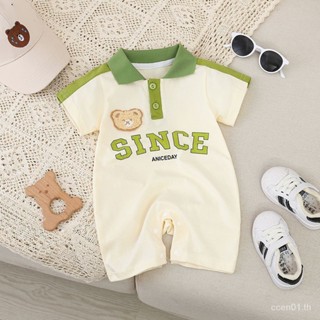 【CuteinsBear-Baby Clothing】ใหม่ ชุดจั๊มสูทรอมเปอร์ แขนสั้น สไตล์สปอร์ต แฟชั่นฤดูร้อน สําหรับเด็กทารกแรกเกิด