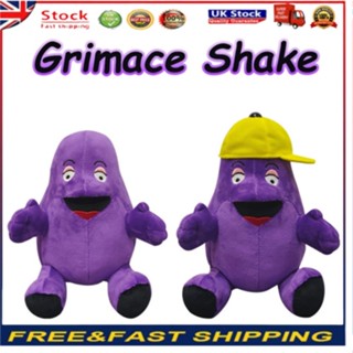 22cm Cartoon Dolls Grimace Yellow Hat Plush Toy Purple Stuffed Animals Plush Dolls Soft Grimace Plush Toy sehmy sehmy