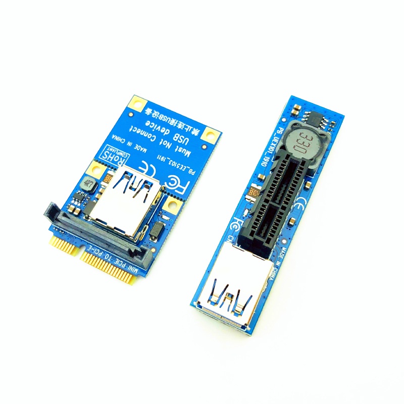 อะแดปเตอร์การ์ดไรเซอร์ ต่อขยาย PCI-E Riser Mini PCIE เป็น PCI-E X1 SATA พร้อมสายเคเบิลต่อขยาย USB 30 ซม.