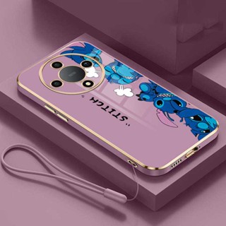 เคสโทรศัพท์มือถือ ขอบยางชุบ ป้องกันเต็มเลนส์ ลาย Stitch สําหรับ Honor X9a X9 X8 5G X6 X6s X7 X8a 5G X7a