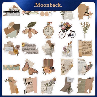 &lt;moonback&gt; สติกเกอร์ ลายข้อความ สไตล์วินเทจ น้ําหนักเบา สําหรับติดตกแต่งกระเป๋าเดินทาง 50 ชิ้น