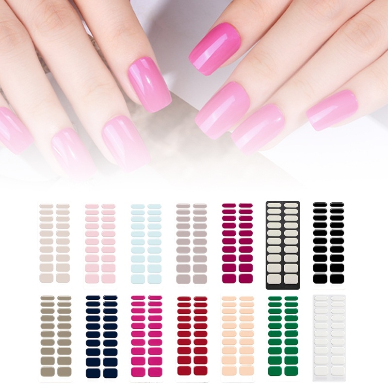Mojito Gel Strips Semi Cured Gel Nail Art สติกเกอร์แถบเล็บกันน้ํา