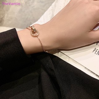 Thevantin คลาสสิก ตัวเลขโรมัน คริสตัล ไทเทเนียม สร้อยข้อมือเหล็ก สร้อยคอ สําหรับผู้หญิง หรูหรา แฟชั่น งานแต่งงาน เครื่องประดับ ของขวัญ สินค้าที่ดี