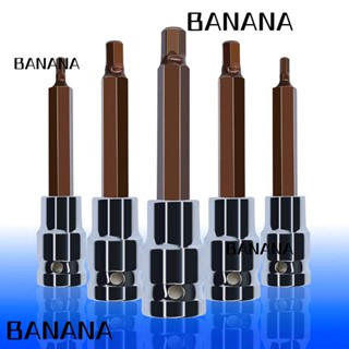 Banana1 อะแดปเตอร์ประแจซ็อกเก็ตหกเหลี่ยม เหล็ก สีเงิน ทนทาน 3-14 มม. 1/2 นิ้ว