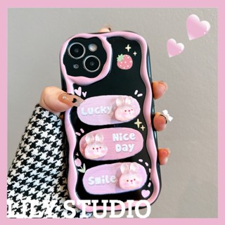 เคสโทรศัพท์มือถือ TPU แบบนิ่ม ลายกระต่าย 3D สีชมพู สําหรับ IPhone 11 14 Pro Max 13 Pro Max 12 IPhone X XS XR XS Max IPhone 7 8 Plus