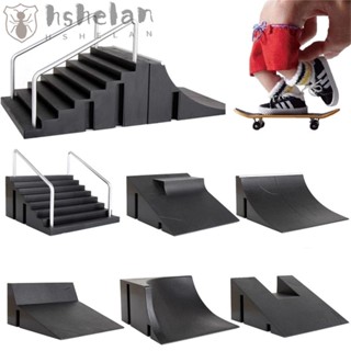 Hshelan สเก็ตบอร์ดนิ้วมือ สีดํา สําหรับ Tech Deck Toy Ramp Fingerboard Scene