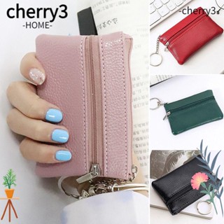 Cherry3 กระเป๋าสตางค์ ใบสั้น ทรงคลัทช์ มีซิป ขนาดเล็ก ใส่บัตรได้ แฟชั่นสําหรับสตรี 2 ชิ้น